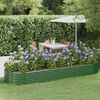 vidaXL Lit surélevé de jardin Acier galvanisé 322x100x36cm Vert