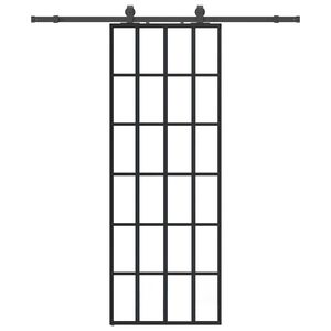vidaXL Porte coulissante kit de quincaillerie noir 76x205 cm verre ESG