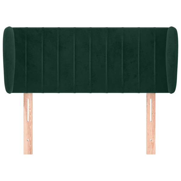 vidaXL T&ecirc;te de lit avec oreilles Vert fonc&eacute; 83x23x78/88 cm Velours