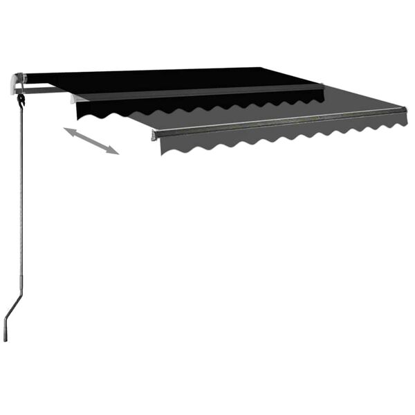 vidaXL Auvent manuel r&eacute;tractable sur pied 350x250 cm Anthracite