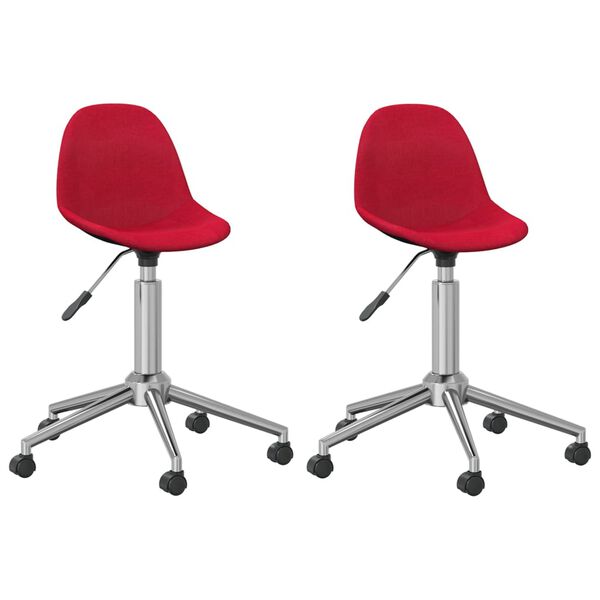 vidaXL Chaises pivotantes &agrave; manger lot de 2 rouge bordeaux tissu