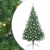 vidaXL Sapin de No&euml;l artificiel pr&eacute;-&eacute;clair&eacute; Vert 210 cm PVC