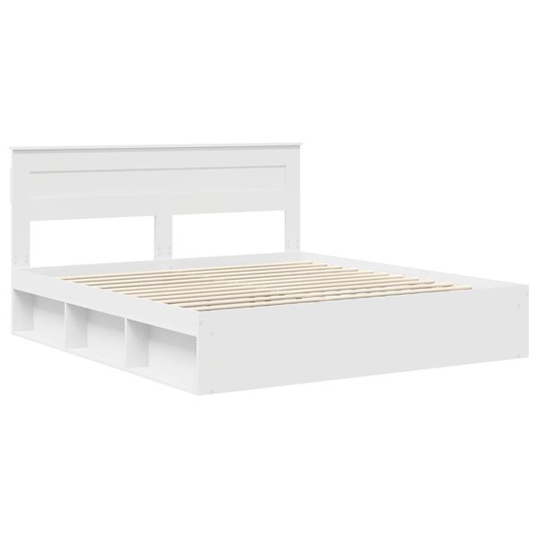 vidaXL Cadre de lit Blanc 180 x 200 cm Bois de pin massif