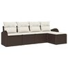 vidaXL Ensemble de canap&eacute; de jardin 5 pc Marron polyrotin