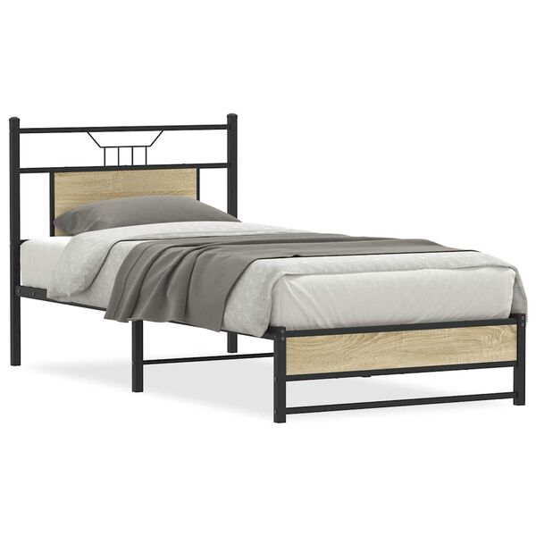 vidaXL Cadre de lit sans matelas ch&ecirc;ne sonoma 90x190 cm
