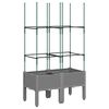 vidaXL Jardini&egrave;re avec treillis gris clair 80x40x142,5 cm PP