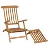 vidaXL Chaises de terrasse et repose-pied lot de 2 Bois de teck solide