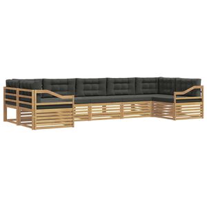 vidaXL Ensemble de canap&eacute;s d'ext&eacute;rieur 7 pc Blanc et anthracite