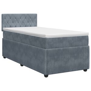 vidaXL Lit boxspring avec matelas Gris fonc&eacute; 90 x 190 cm Velours