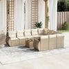 vidaXL Salon de jardin 11 pcs avec coussins beige r&eacute;sine tress&eacute;e