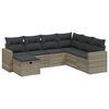 vidaXL Salon de jardin avec coussins 7 pcs gris clair r&eacute;sine tress&eacute;e