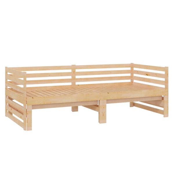 vidaXL Lit coulissant sans matelas 2x(90x200) cm Bois de pin massif