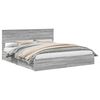 vidaXL Lit de Rangement Gris Sonoma 180 x 200 cm Bois d'ing&eacute;nierie