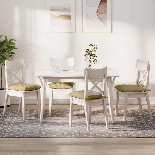 vidaXL Coussins de si&egrave;ge 4 pcs Vert gris 40 x 40 x 6 cm