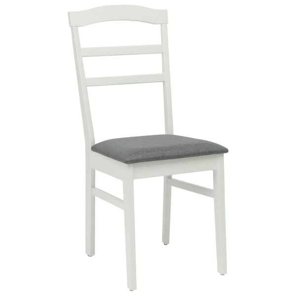 vidaXL Chaise de salle à manger 2 pcs Blanc et Gris Bois Massif