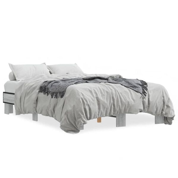 vidaXL Cadre de lit sans matelas sonoma gris 140x190 cm