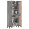 vidaXL Buffet haut Sonoma gris 69,5x34x180 cm Bois d'ingénierie