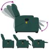 vidaXL Fauteuil inclinable de massage Vert fonc&eacute; Tissu
