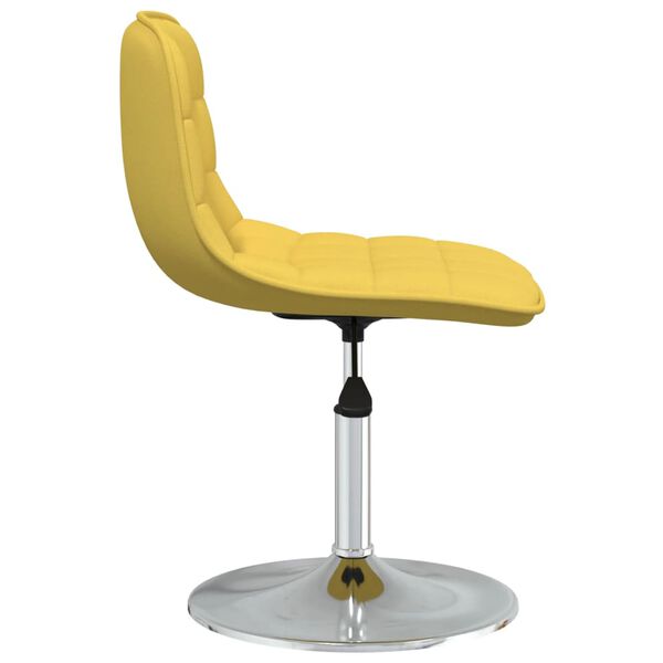 vidaXL Chaise pivotante de salle &agrave; manger Jaune moutarde Tissu