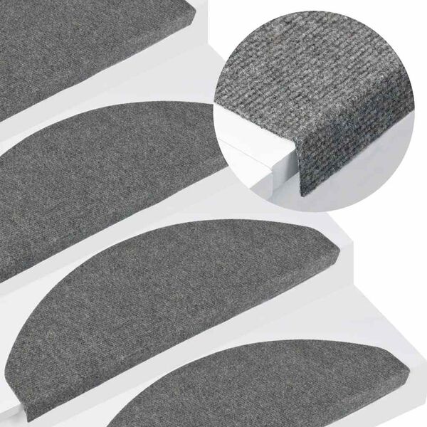 vidaXL Tapis d'escalier auto-adh&eacute;sifs 20 pcs gris 65x22,5x3,5 cm