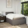 vidaXL Sommier &agrave; lattes de lit avec matelas taupe 120x190 cm tissu