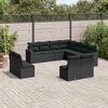 vidaXL Salon de jardin 11 pcs avec coussins noir r&eacute;sine tress&eacute;e