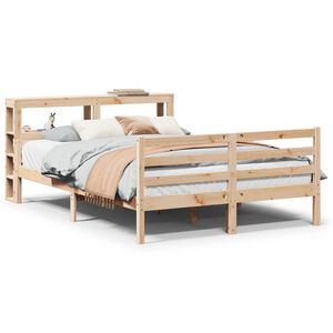 vidaXL Cadre de lit avec t&ecirc;te de lit sans matelas 140x190 cm