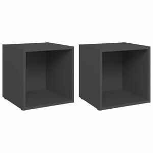 vidaXL Meubles TV 2 pcs gris 37x35x37 cm bois d&rsquo;ing&eacute;nierie