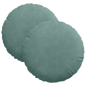 vidaXL Coussins de si&egrave;ge 2 pcs Vert Mer &Oslash; 40 x 13 cm Velours