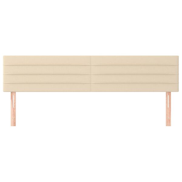 vidaXL T&ecirc;tes de lit Cr&egrave;me 180x5x78/88 cm Tissu