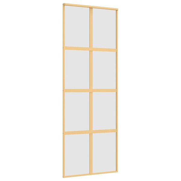 vidaXL Porte coulissante doré 76x205 cm verre ESG dépoli et aluminium