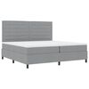 vidaXL Lit &agrave; ressorts avec matelas Gris clair 200 x 200 cm tissu