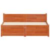 vidaXL Cadre de lit Brun cire 205.5 x 95.5 x 51 cm Pin massif