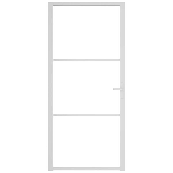 vidaXL Porte int&eacute;rieure 93x201,5 cm Blanc Verre ESG et aluminium