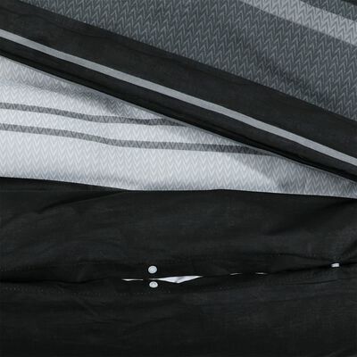 vidaXL Ensemble de housse de couette noir et blanc 200x220 cm Coton