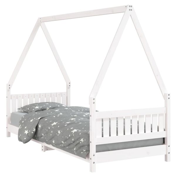 vidaXL Cadre de lit pour enfants blanc 80x200 cm bois de pin massif