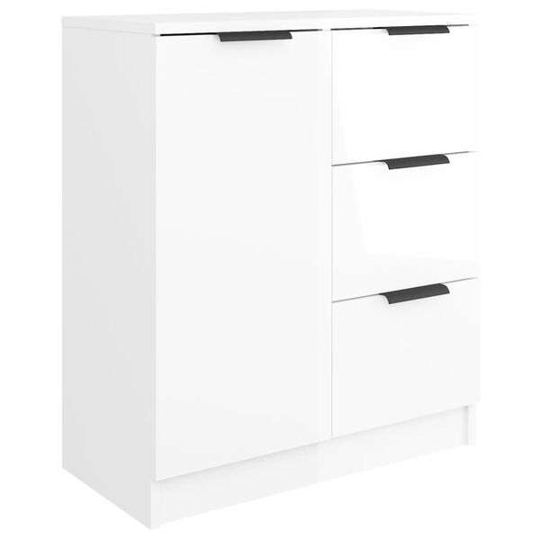 vidaXL Buffet Blanc brillant 60x30x70 cm Bois d'ing&eacute;nierie