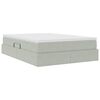 vidaXL Lit avec rangement et matelas Gris clair 140 x 190 cm Velours