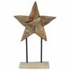 vidaXL &Eacute;toile de No&euml;l LED Marron 31 x 15 x 46 cm Bois de teck massif