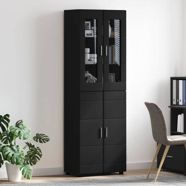 vidaXL Haut Armoire FLORIN Noir 60 x 35 x 182 cm Bois d'ing&eacute;nierie