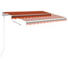 vidaXL Auvent r&eacute;tractable automatique et poteaux 3x2,5 m Orange marron