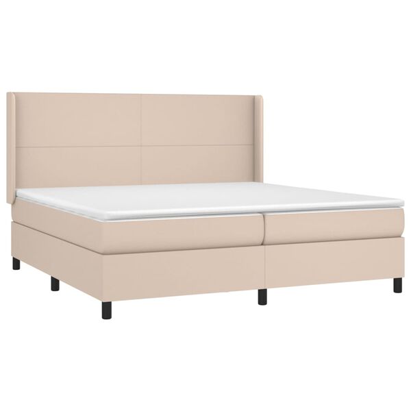 vidaXL Sommier &agrave; lattes de lit matelas LED Cappuccino 200x200 cm