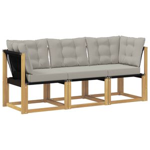 vidaXL Canap&eacute; d&rsquo;ext&eacute;rieur milieu et coin avec coussin 3 Pi&egrave;ce Blanc