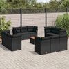 vidaXL Salon de jardin avec coussins 13 pcs noir r&eacute;sine tress&eacute;e