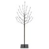 vidaXL Arbre de No&euml;l LED Noir 120 cm Acier 100 LED
