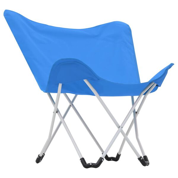 vidaXL Chaise de camping pliable Forme de papillon lot de 2 Bleu