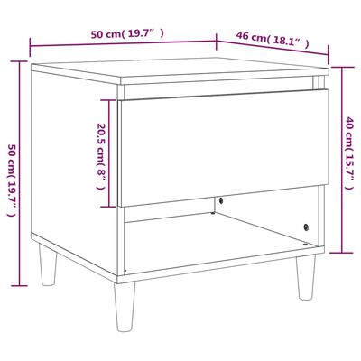 vidaXL Tables de chevet 2pcs Chêne sonoma 50x46x50cm Bois d’ingénierie