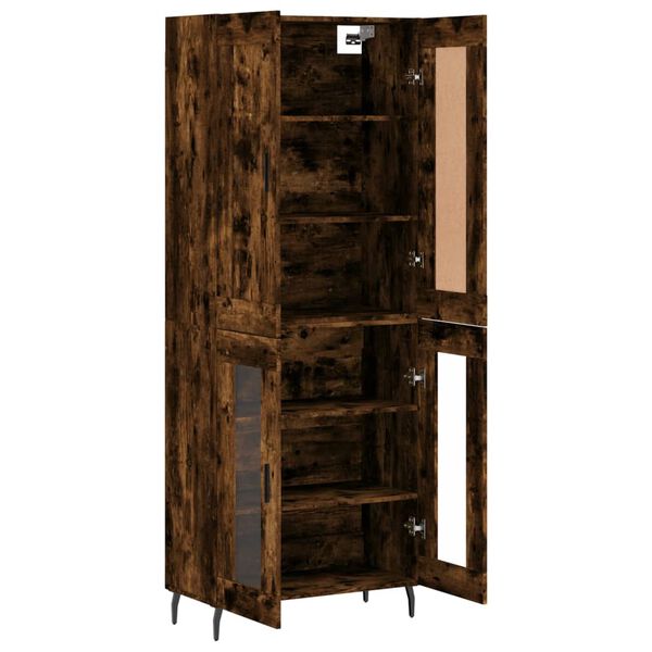 vidaXL Buffet haut Ch&ecirc;ne fum&eacute; 69,5x34x180 cm Bois d'ing&eacute;nierie