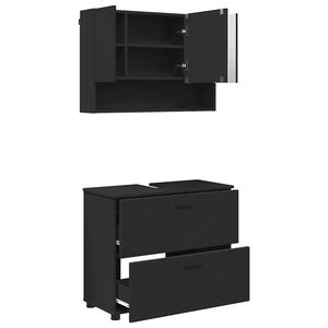 vidaXL Ensemble de mobilier de salle de bain 2 pc Noir