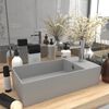 vidaXL Lavabo de salle de bain avec trop-plein C&eacute;ramique Gris clair
